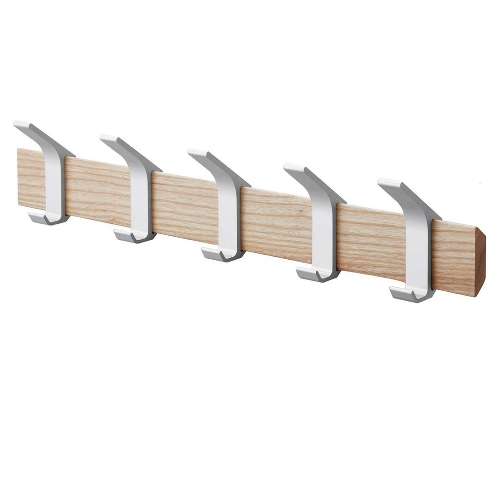 New! Yamazaki Wall-Mounted Coat Hanger in Natural/Nickle